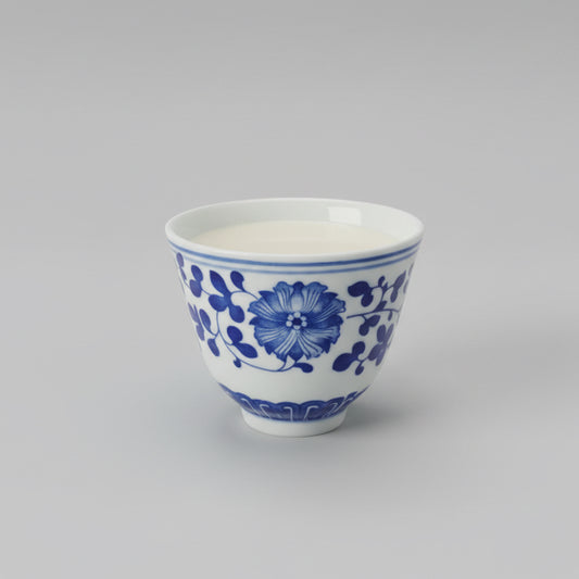 Blue & White Chinese Traditional Tea Cup with Candle