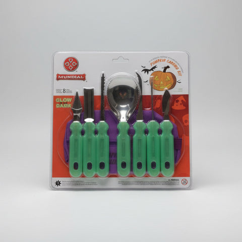 8-Piece Pumpkin Carving Kit with Glow-in-the-Dark Handles & Storage Case
