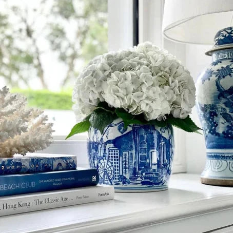" Hong Kong Homage " Ginger Jar in Imperial Blue - The Ginger Jar Lamp Co.