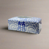 Blue & White Ceramic Double Happiness Tissue Box