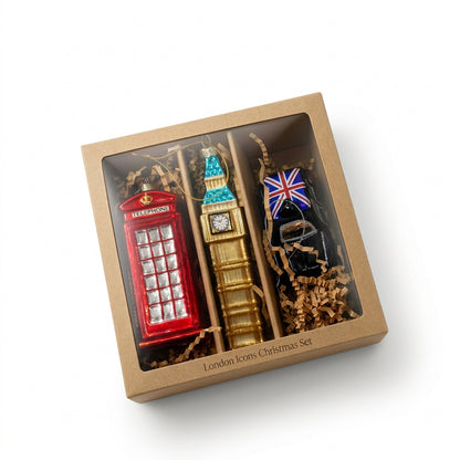London Icons – Glass Christmas Ornaments (Set of 3)