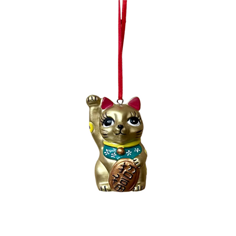 Hong Kong Hanging Decoration: Lucky Cat Gold