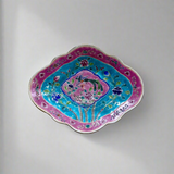 Phoenix Peranakan Scalloped Oval Ceramic Pedestal Bowl
