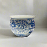 Blue & White Double Happiness Ceramic Pot