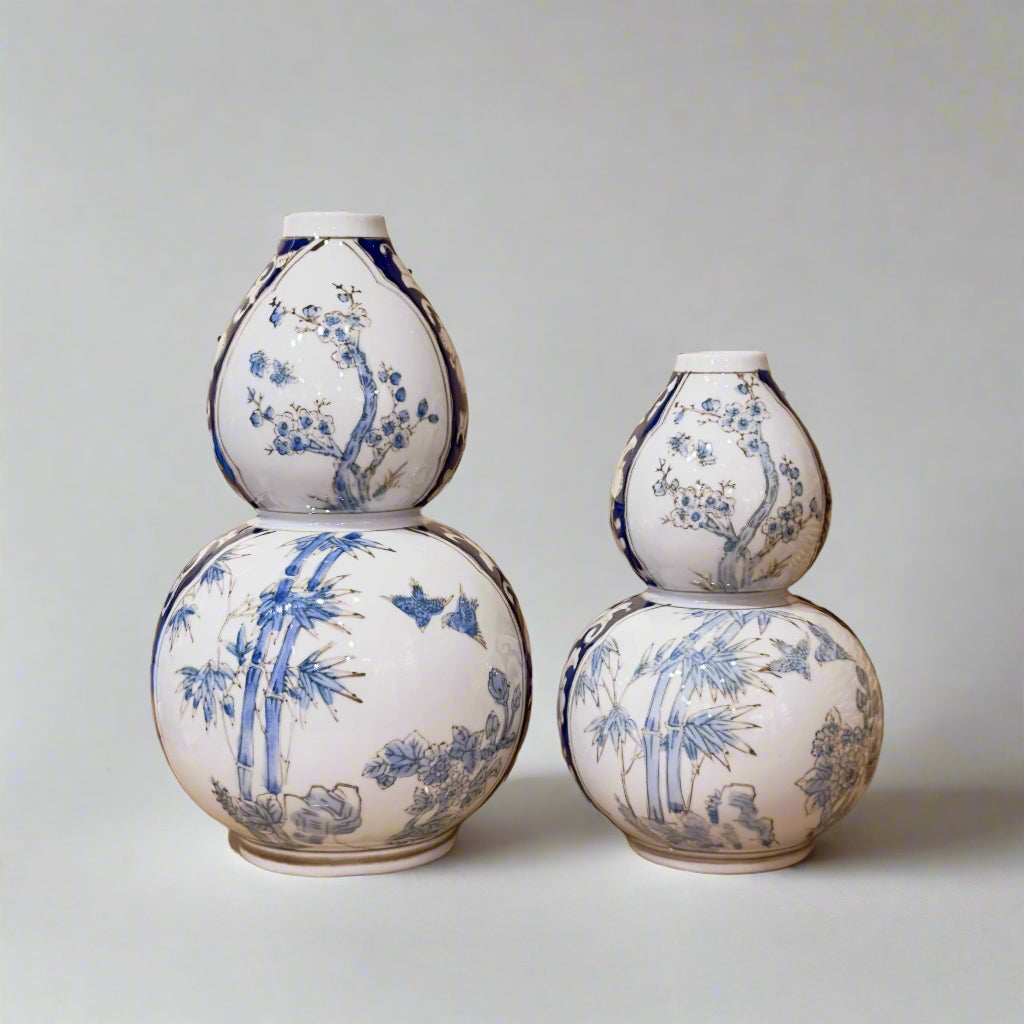 Blue & White Double Gourd Ceramic Vase
