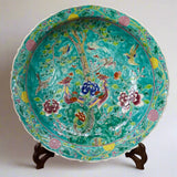 Turquoise Phoenix Peranakan Oversized Decorative Plate