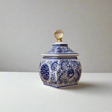 Blue & White Longevity Ceramic Trinket Jar with Lid