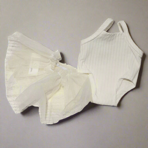 Back to Basics Doll Clothes White Tutu Two-Piece
