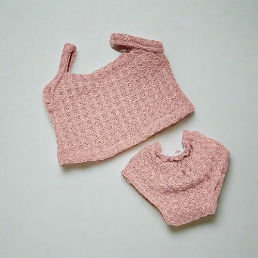 Back to Basics Doll Clothes Dark Pink Two-Piece
