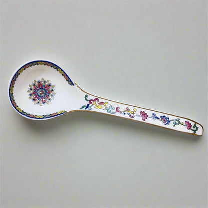 Royal Flora bone china spoon, Traditional pattern