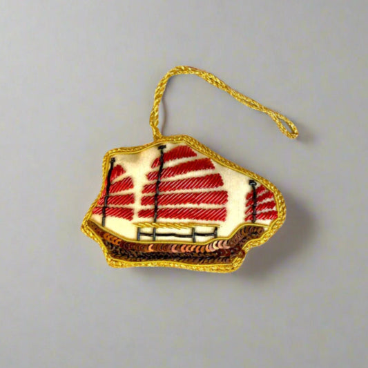 Product image of EMBROIDERED ORNAMENT : Junk Boat