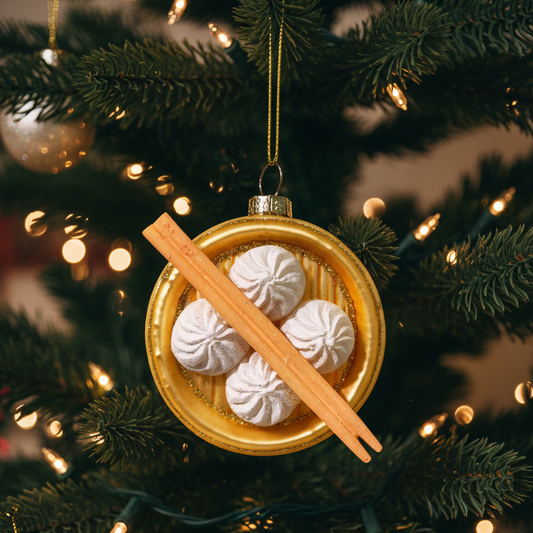 " Dim sum " Asia Series Glass Hanging Ornament