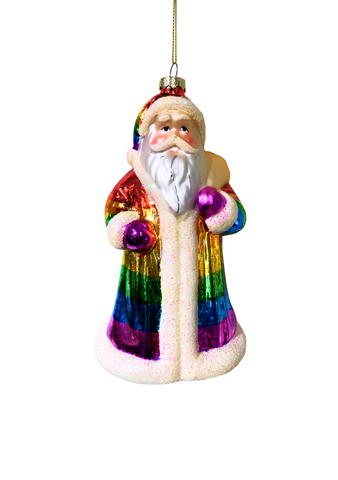 "Rainbow Santa Claus " Ornament
