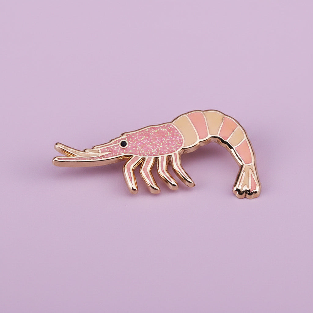 " Shrimp " T&B Enamel Pins
