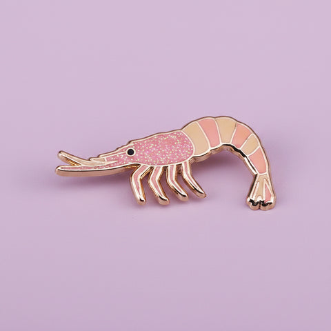 " Shrimp " Enamel Pins