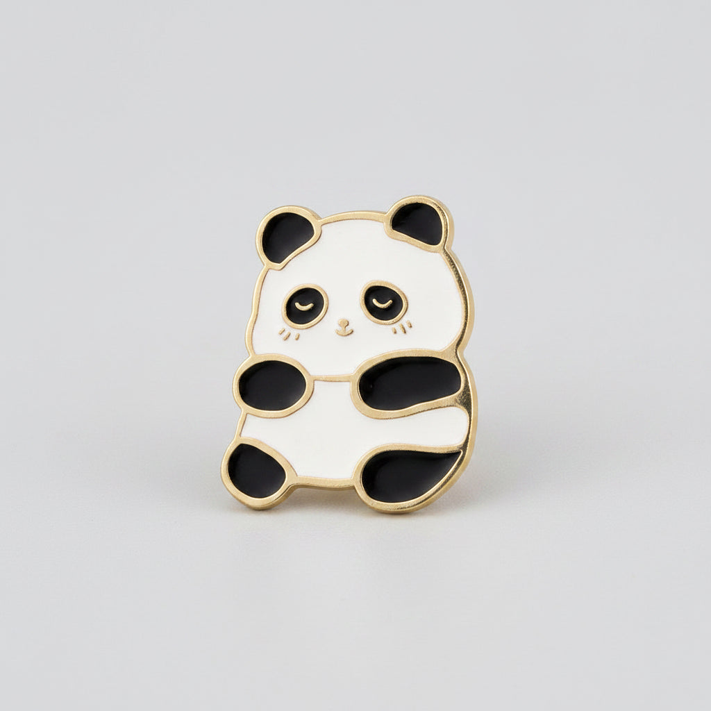 " Panda Gold " T&B Enamel Pins