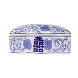 Blue & White Double Happiness Ceramic Trinket Box