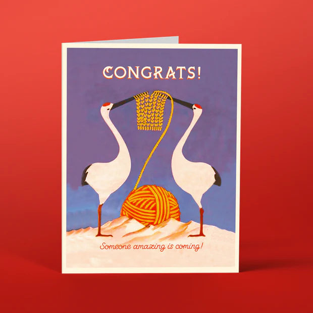 " Storks Weaving " Baby Card