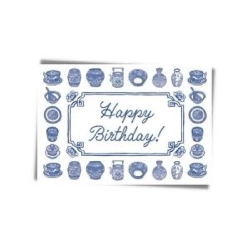 " Happy Birthday Blue China " Greeting Card - Thorn and Burrow