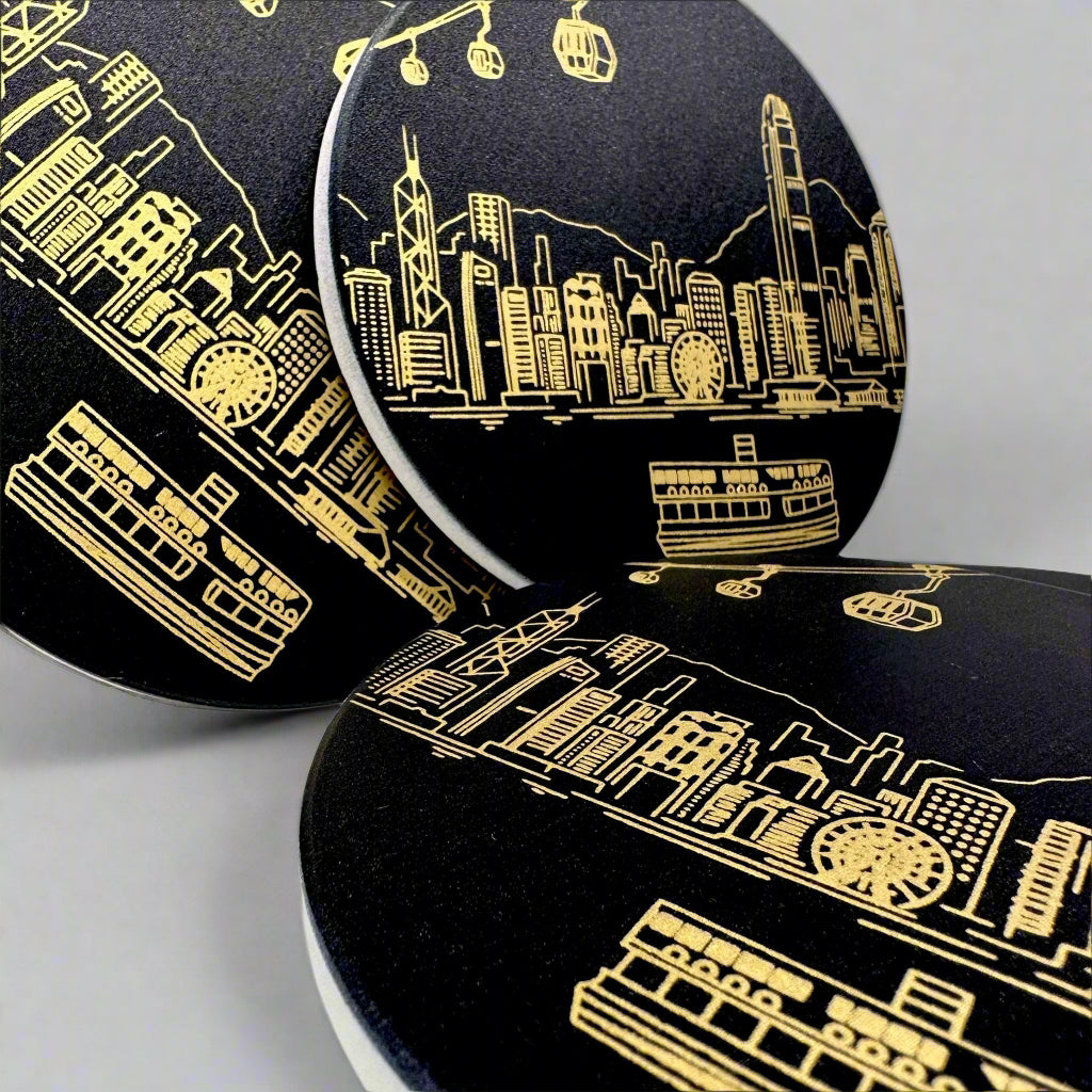 HK Icons Skyline Coasters - Set of 4