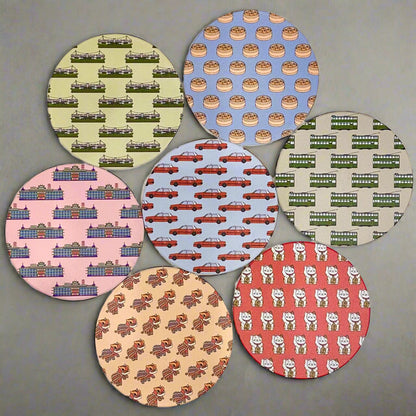 HK Icons Taxi Ceramic Coasters - Set of 4 - Thorn and Burrow