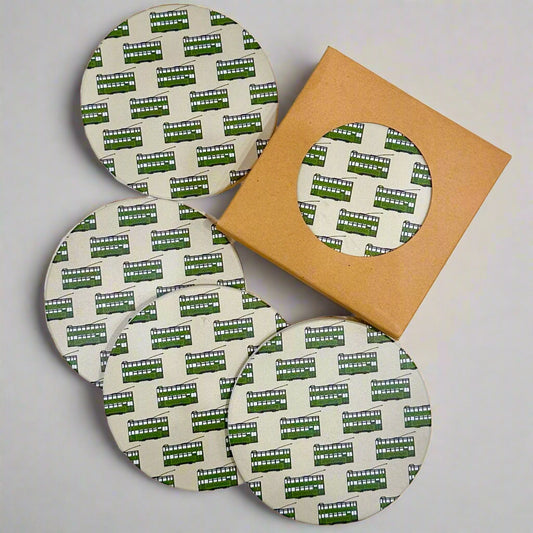 Product image of HK Icons Tram Ceramic Coasters - Set of 4