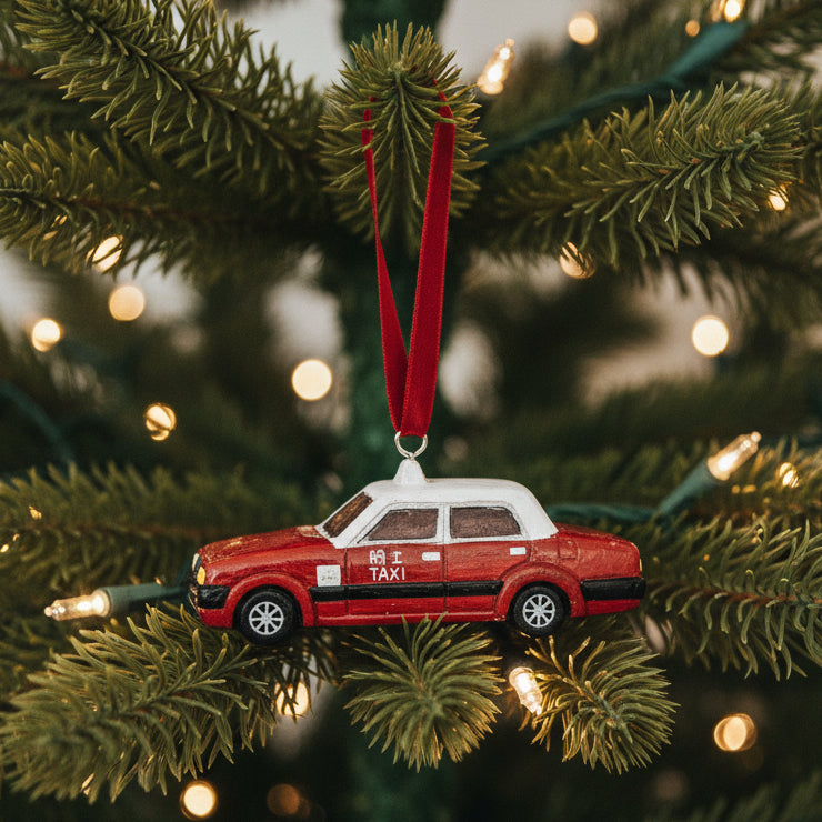 Product image of Taxi Hand Carved Wooden Ornament