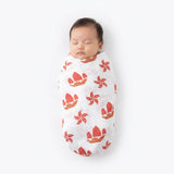 Hong Kong Swaddle Blanket - Junk & Bauhinia