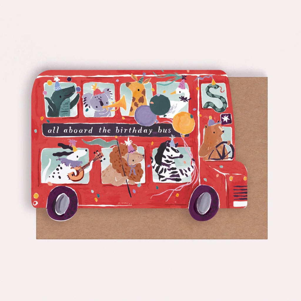 PARTY BUS KIDS BIRTHDAY CARD