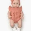 Minikane Yaëlle, Bambinis 47cm doll dressed in her Olivia outfit in marsala cotton gauze