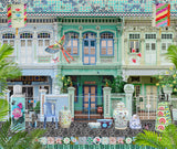 Shophouse Trio in Emerald Greens & Blues Artwork