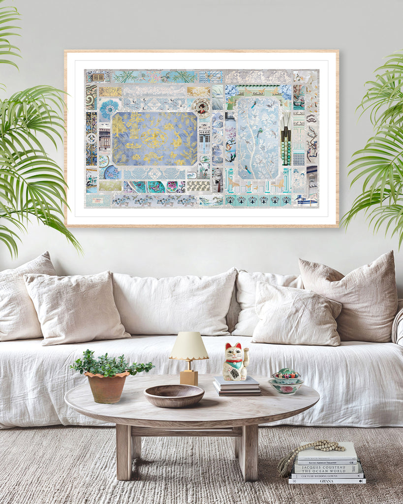 Chinoiserie In Aquamarine & Powder Blues Limited Edition Artwork