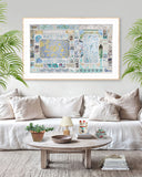 Chinoiserie In Aquamarine & Powder Blues Limited Edition Artwork