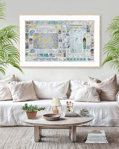 Chinoiserie In Aquamarine & Powder Blues Limited Edition Artwork