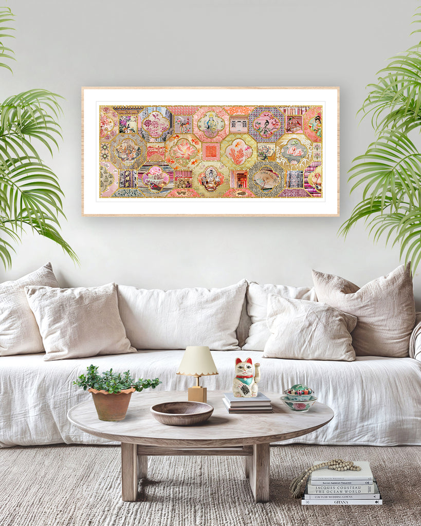 Chinoiserie In Gold & Blush Pinks Limited Edition Artwork