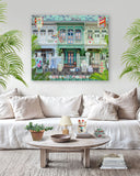 Shophouse Trio in Emerald Greens & Blues Artwork