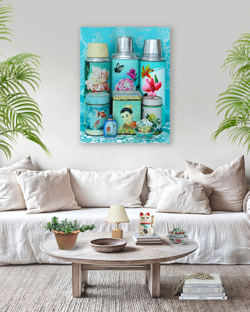 Still Life in Turquoise & A Pop of Pink