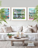 Shophouse Trio in Emerald Greens & Blues Artwork