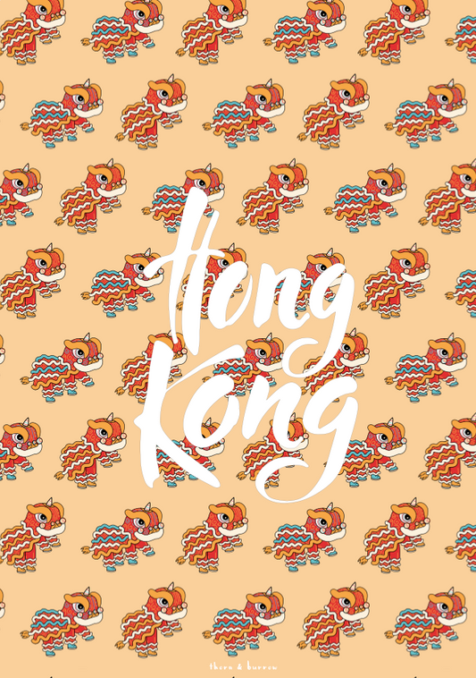 Lion Dance Tea Towel - Thorn and Burrow
