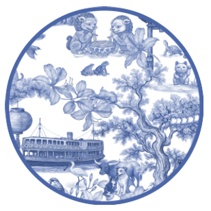Hong Kong Chinoiserie Coasters - Set of 4 - Thorn and Burrow