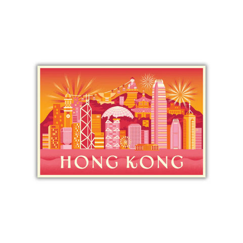 Unframed Print - Hong Kong Fireworks Skyline