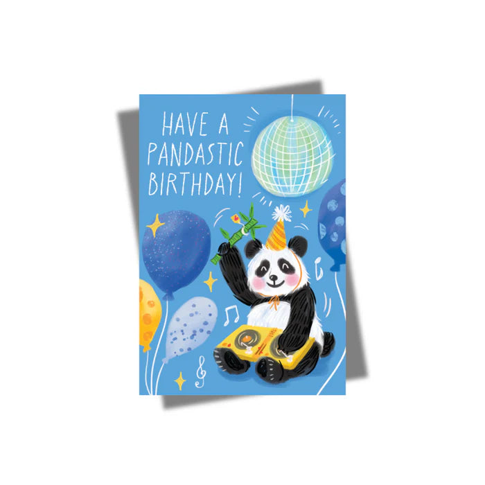 GREETING CARD: PANDASTIC BIRTHDAY! - (BLUE)