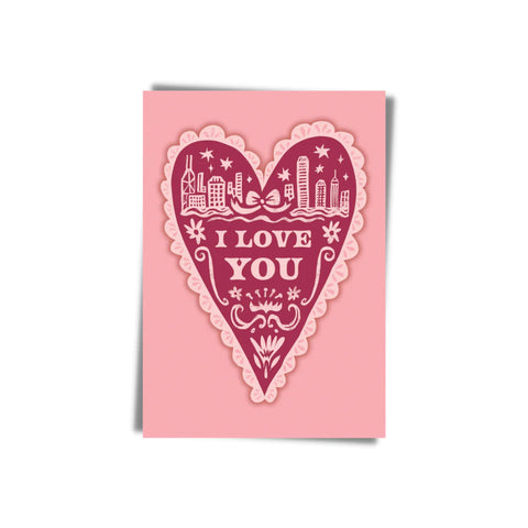 " A4 Greeting Card: I Love You " Card
