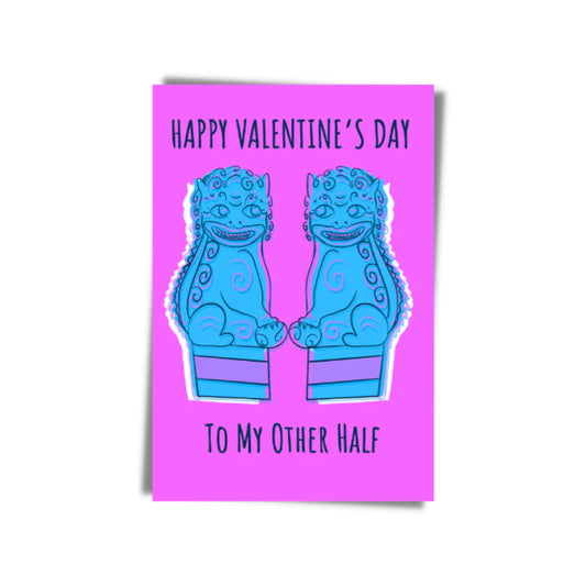 " Happy Valentine's Day - Foo Dog " Greeting Card - Thorn and Burrow