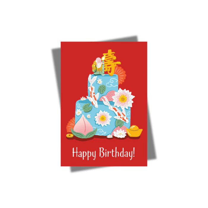 Product image of GREETING CARD: Longevity Cake (Red)
