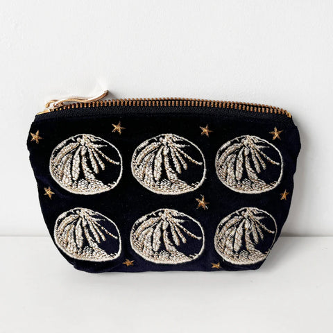 Velvet Baozi Purse  (Navy)