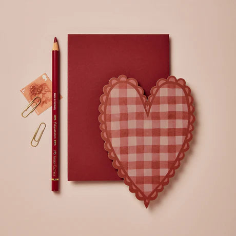'Red Gingham Heart' Card