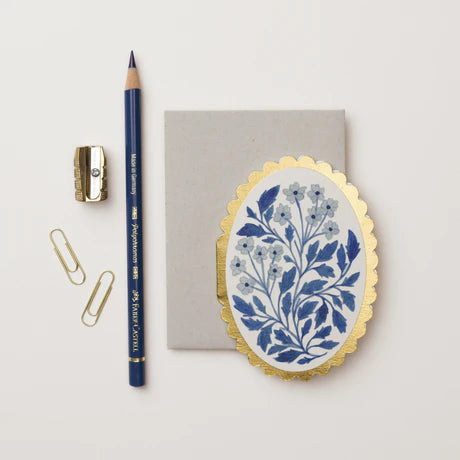 'Blue Flora' Mini Card