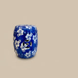 Blue & White Floral Miniature Ceramic Stool