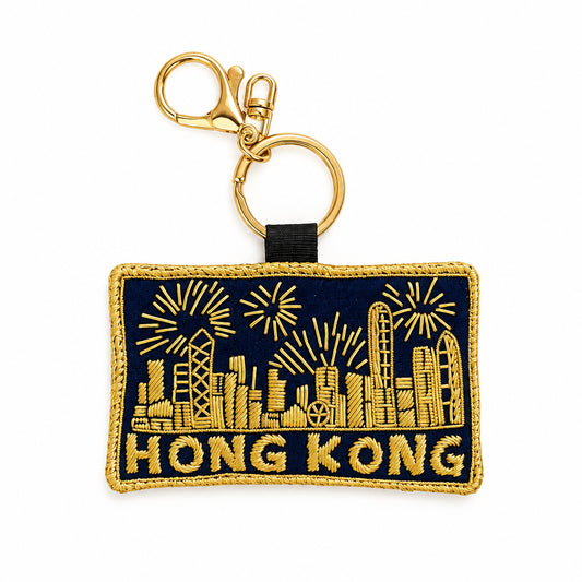 Product image of EMBROIDERED Bag Charm : Hong Kong Skyline Fireworks